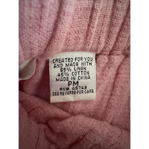 Natalie And Me Linen Blend Capri Womens Peach PM Lounge Comfort Vacation Summer - Picture 7 of 8